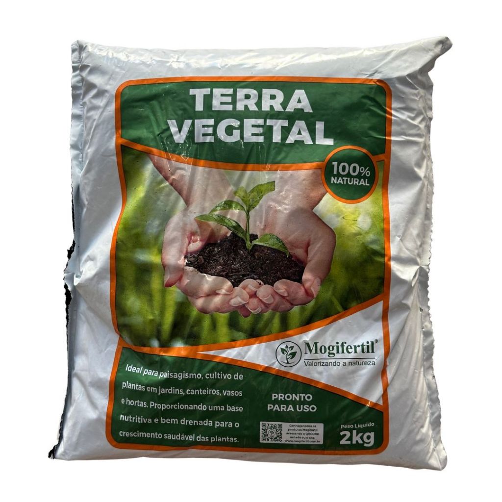 Terra Vegetal + NPK Adubada Orgânica Horta e Planta Mogifertil 2kg