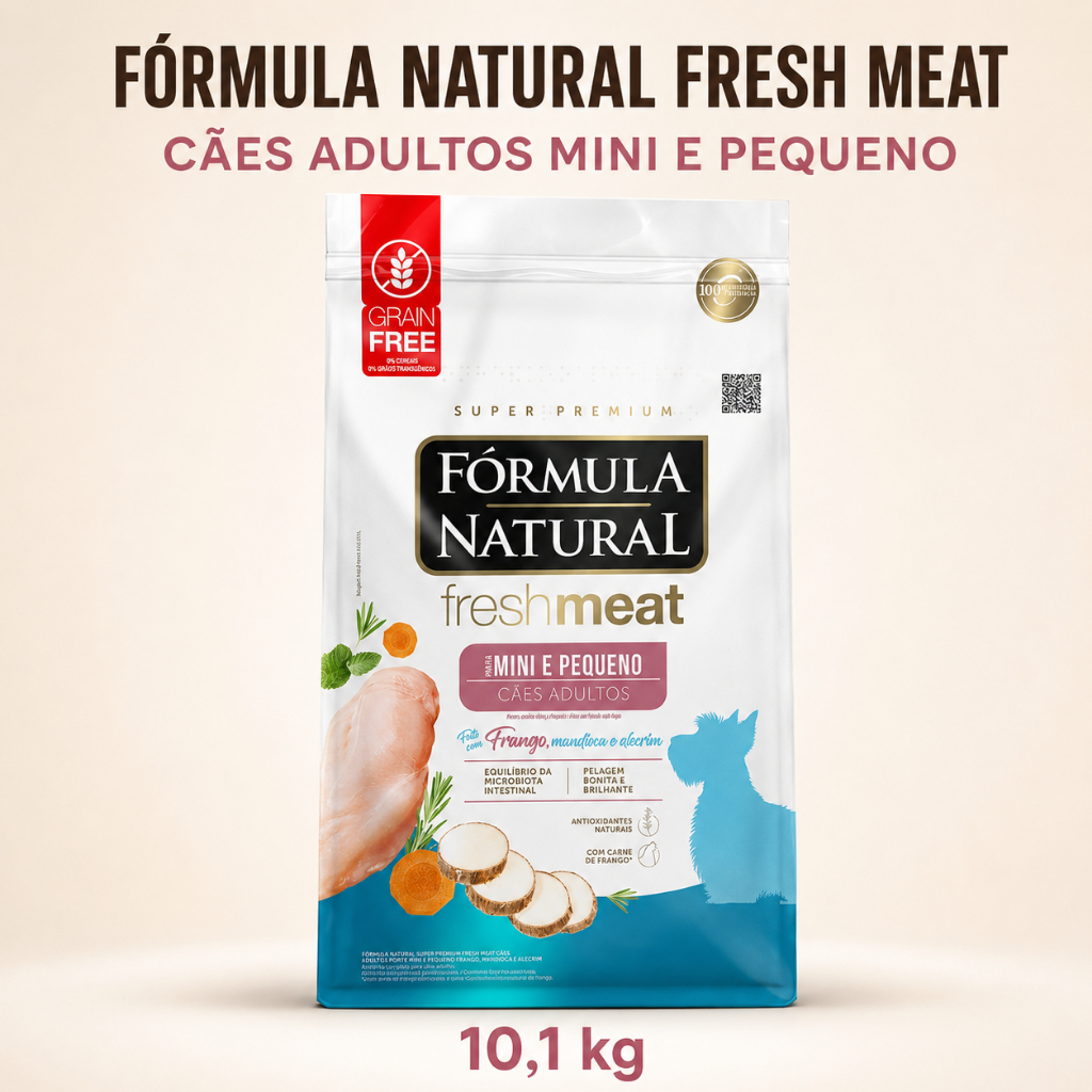Fórmula Natural Fresh Meat Cães Adultos Mini Pequeno 10,1kg