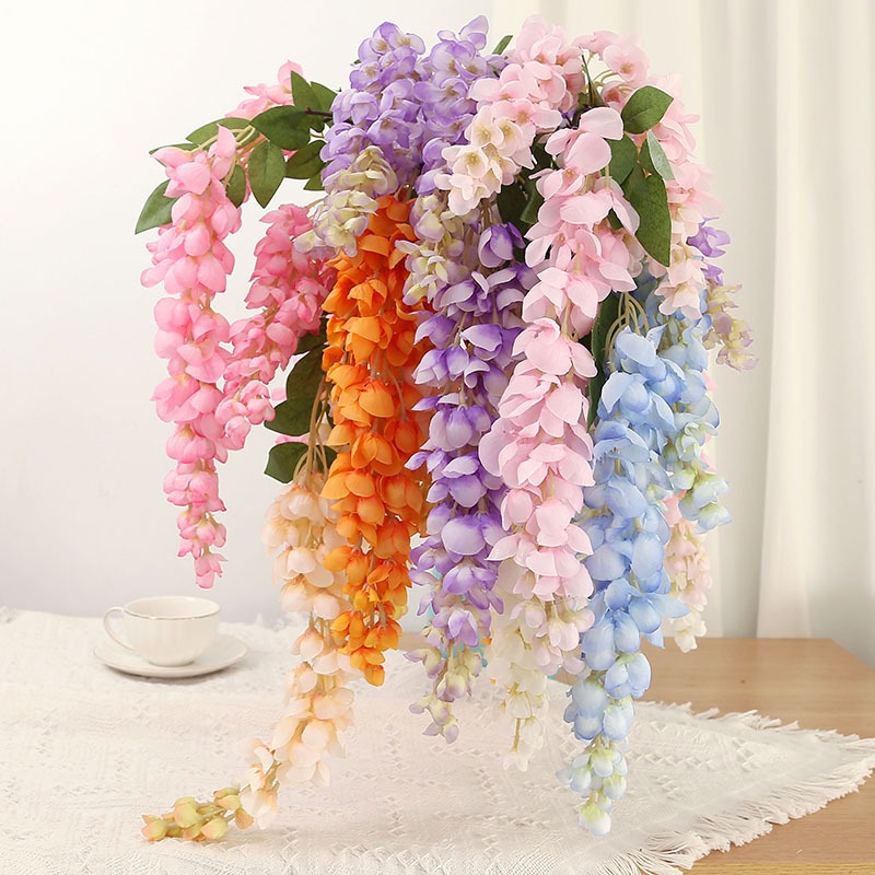 12 Pcs 8 cores à escolha Ramos De Flores De cerejeiras Artificiais Permanente Grande Pendentes Para Decoração
