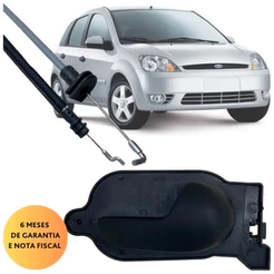 Maçaneta Interna Puxador com Cabo Porta Direita Fiesta 2002 a 2014 e Ecosport 2002 a 2012 Cor Preta