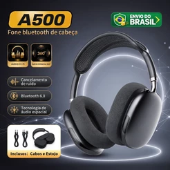 BML A500 Fone de Ouvido Bluetooth ANC Híbrido Fone Sem Fio Headset Gamer com Cancelamento de Ruído 69H Bateria Hi-Res