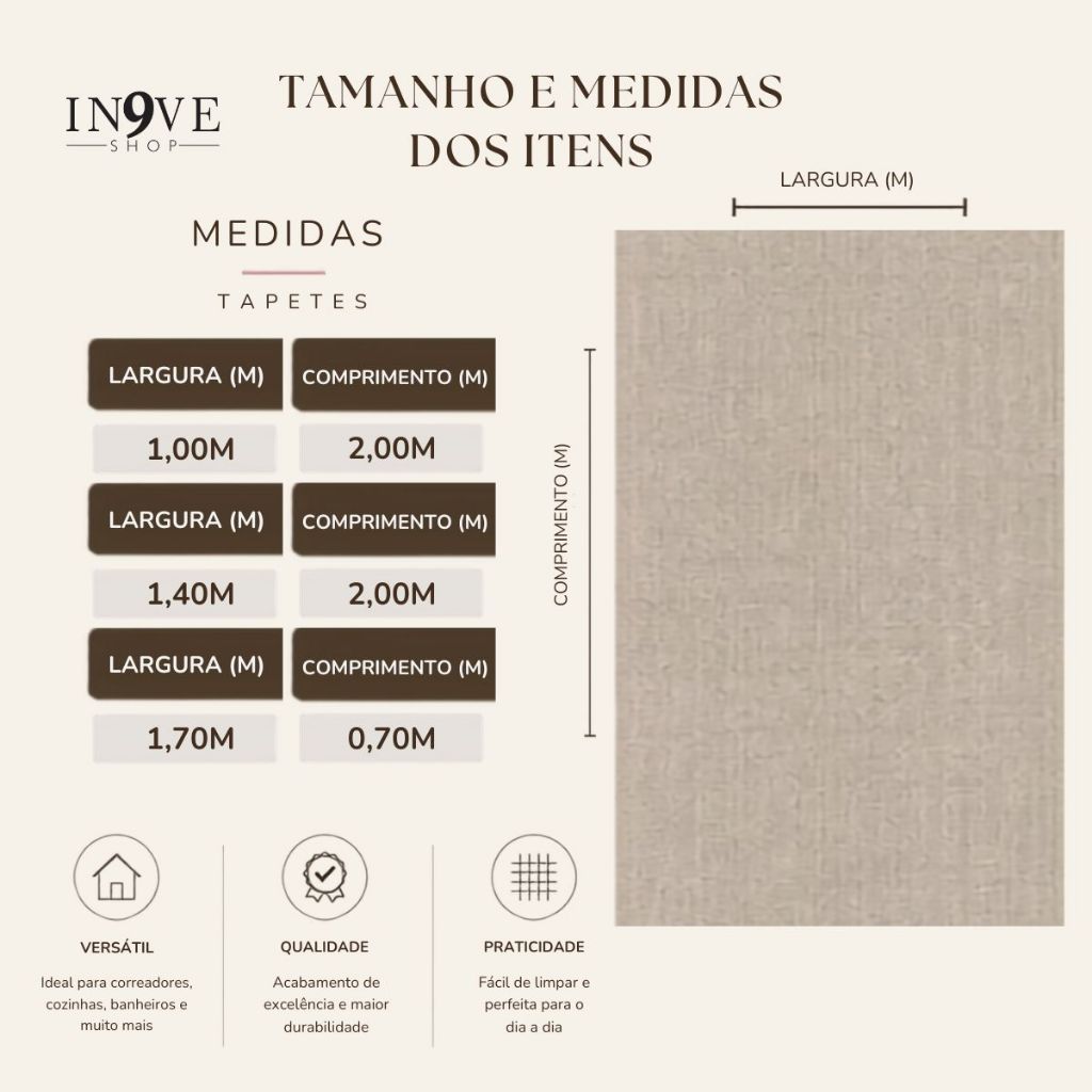 Tapete Decorativo Rústico Premium 100% Algodão – Sala, Quarto, Cozinha e Escritório Toque Macio — imagem 2 de 2
