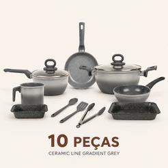 Conjunto de Panelas Ceramic Line Até 10Pçs Antiaderente Cerâmica Black Decker