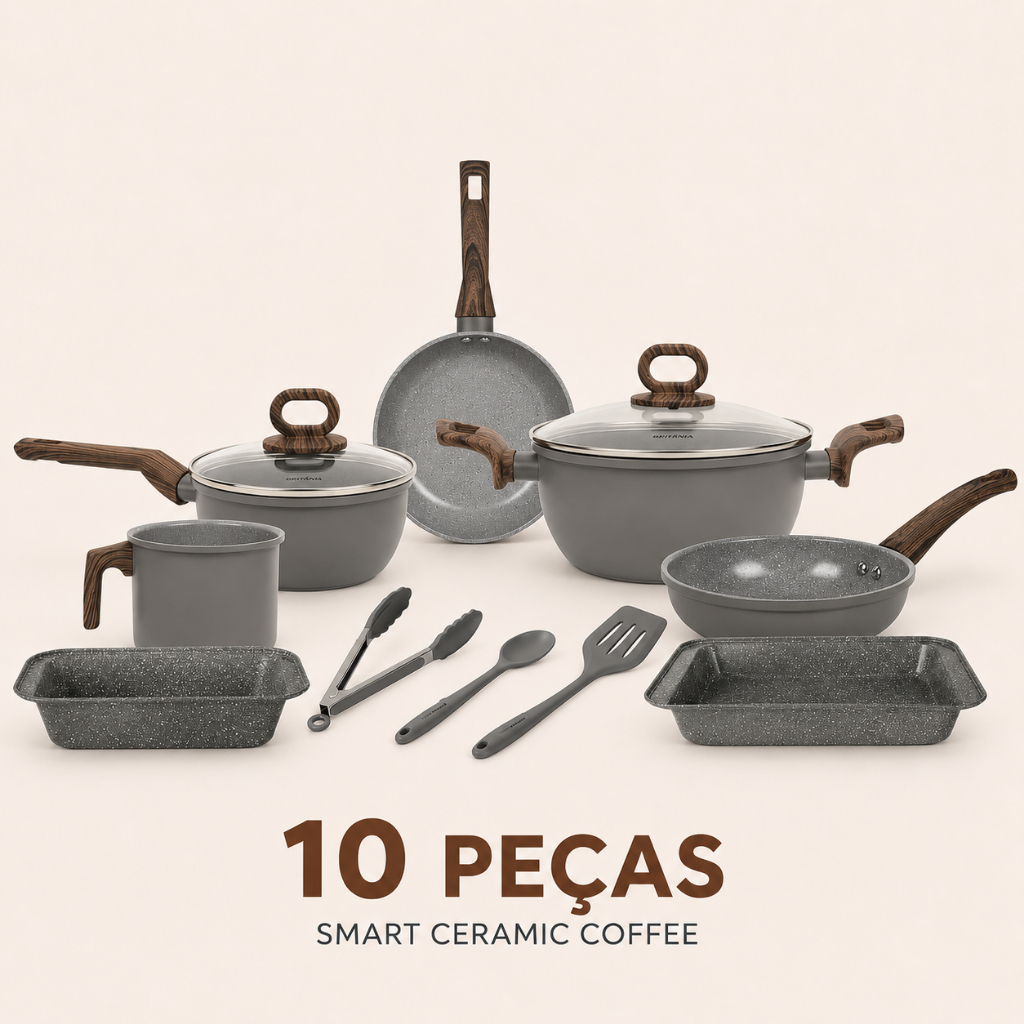 Conjunto de Panelas Ceramic Line Até 10Pçs Antiaderente Cerâmica Black Decker · foto 2