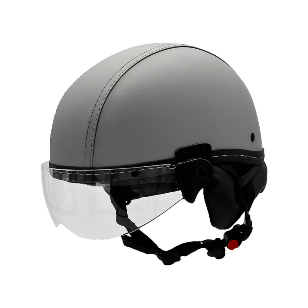 Capacete Coquinho Kraft Bike Elétrica Scooter Skate Viseira Cinza