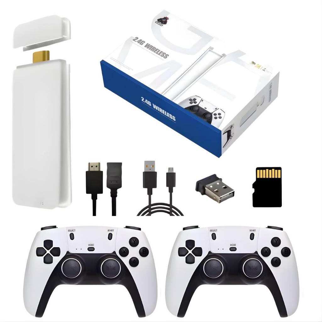 Adaptador Game Stick Retrô Portatil Hdmi 2 Controles Sem Fio Branco 127/220v
