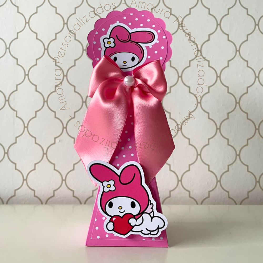 CAIXA PIRÂMIDE PERSONALIZADA PARA LEMBRANCINHAS MY MELODY |CAIXINHA|FESTA|ANIVERSARIO