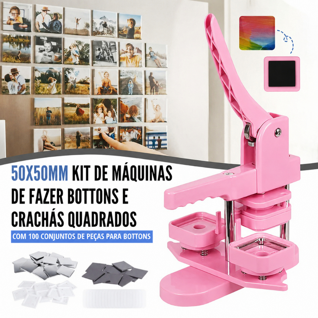 Kit Conjunto de Máquina de Botton, Broche 25/32/37/44/58mm + 100 jogos de Bottons de alfinete