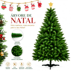 Árvore Natal Verde 2,10 Metros 600 Galhos Cheia Tradicional Pinheiro Grande