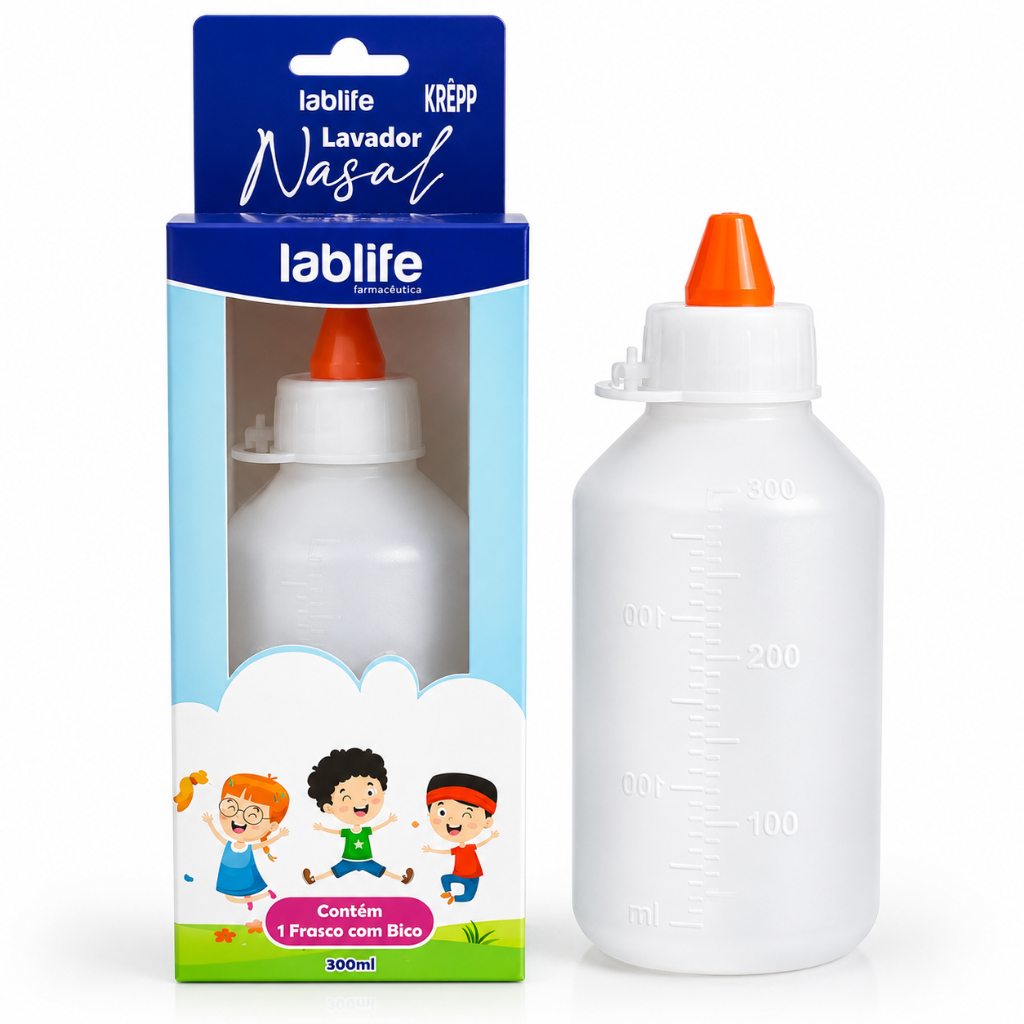 Lavador Nasal + Bico Extra 300Ml Alivio Respiratório Nariz Entupido Limpa Poeira Elimina Catarro