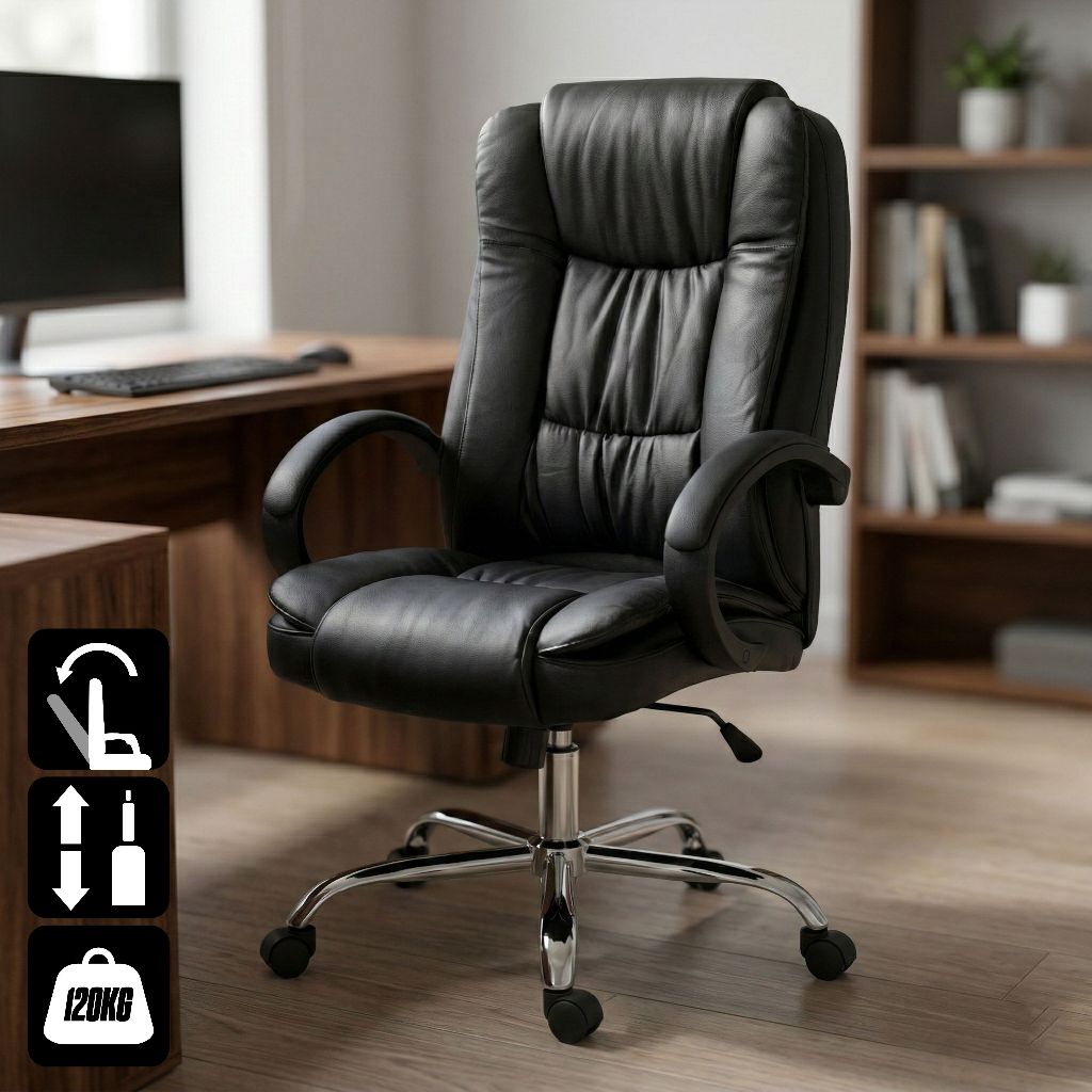 Cadeira Presidente Executiva De Escritório Com Relax Couro PU Ergonômica Office
