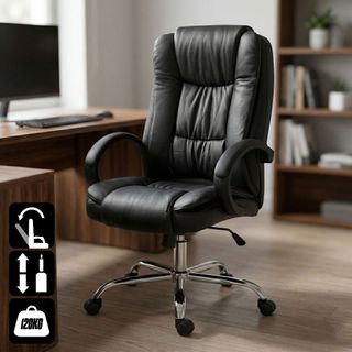 Cadeira presidente executiva em couro sintético, com função relax (Led Tools)