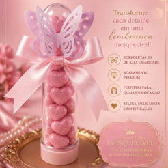 Kit festa Jardim Encantado 100 Borboleta 3D Festa Jardim das Borboletas para Lembrancinha Tubete Caixinha