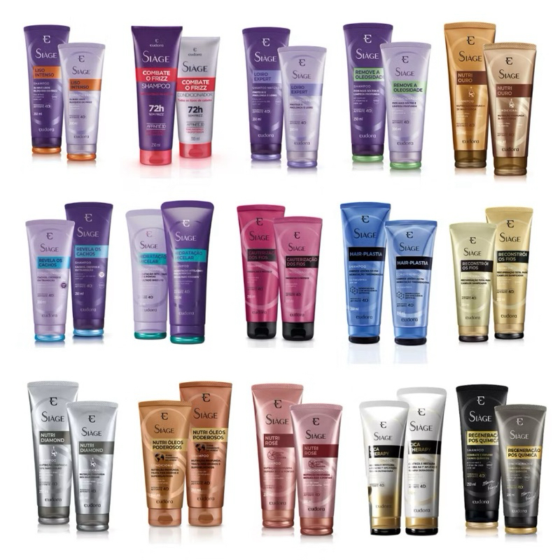 Kits de Tratamento Capilar Shampoo e Condicionador de Eudora Siàge