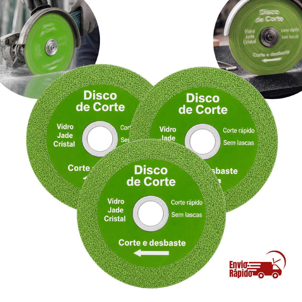 Disco de Corte Diamantado Vidro Porcelanato 100mmx20mm Super Fino Diamantado