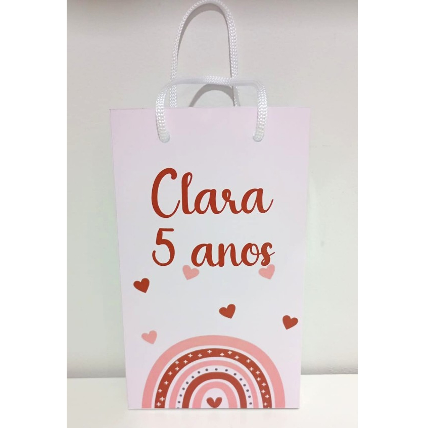 Sacolinha Arco-irís Boho | Sacolinha Personalizada Festa | Lembrancinha Infantil | Sacolinha Surpresa | Envio Rápido