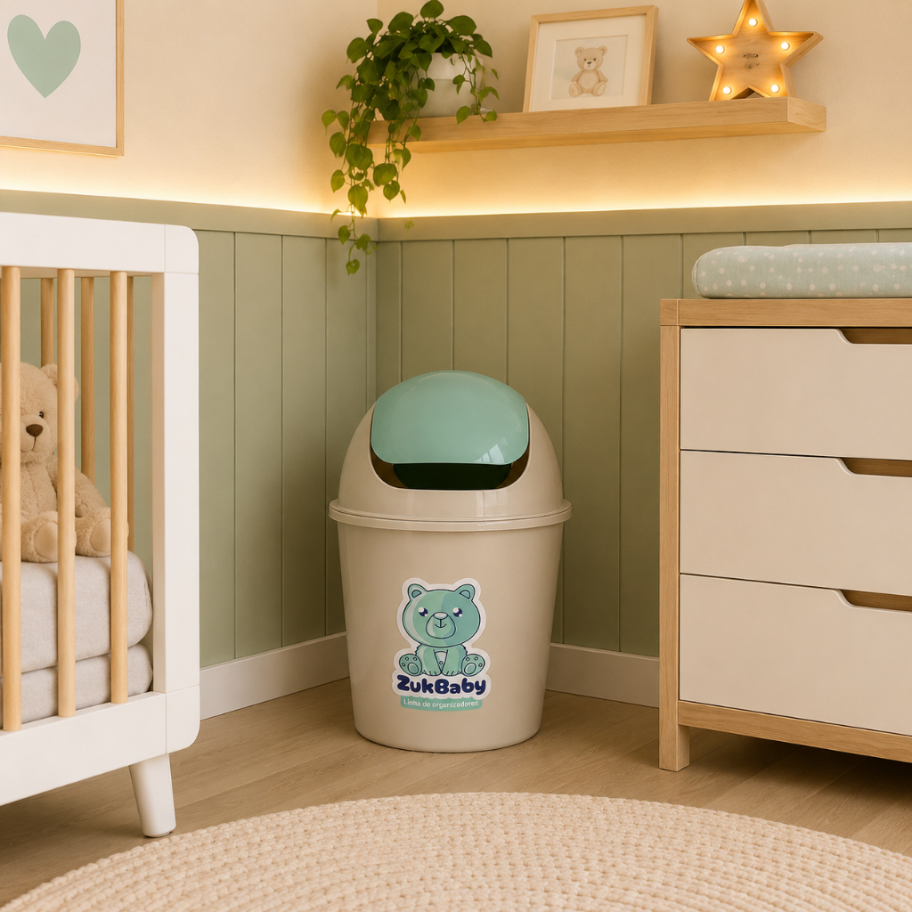 Lixeira Cesto Infantil e Lixeirinha para Quarto do Bebê - Organização e Praticidade com Lixeira De Descarte Fralda Bebê