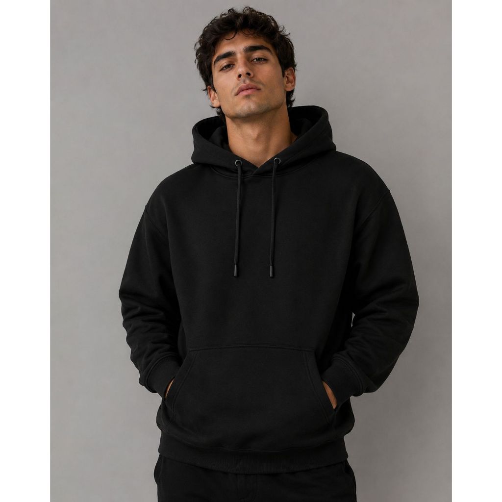 Moletom Canguru Com Capuz e Bolso Ou Blusa de Frio Gola Careca Casaul Estiloso Agasalho Suéter — imagem 2 de 2