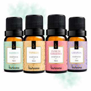 Kit 2/4 Essências Aromatizador Difusor Aromatizador Essências Via Aroma Bamboo Black Vanilla