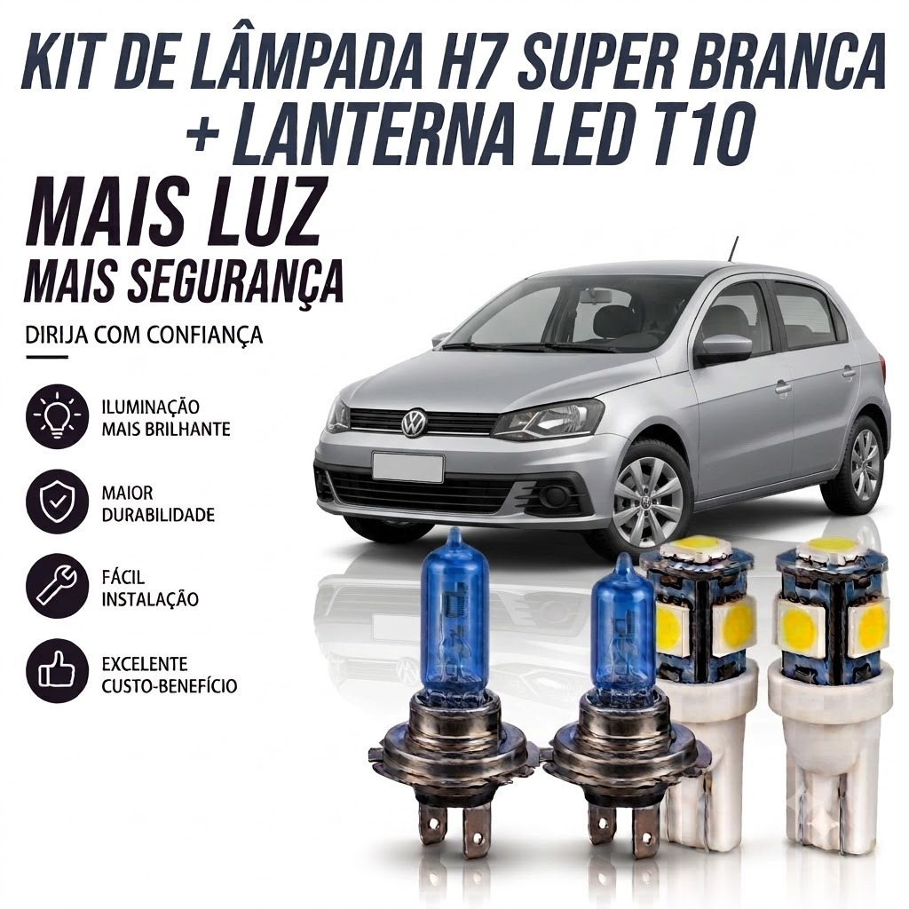 LAMPADA FAROL BAIXO - SUPER BRANCA par GOL G8 2019 ATÉ 2024