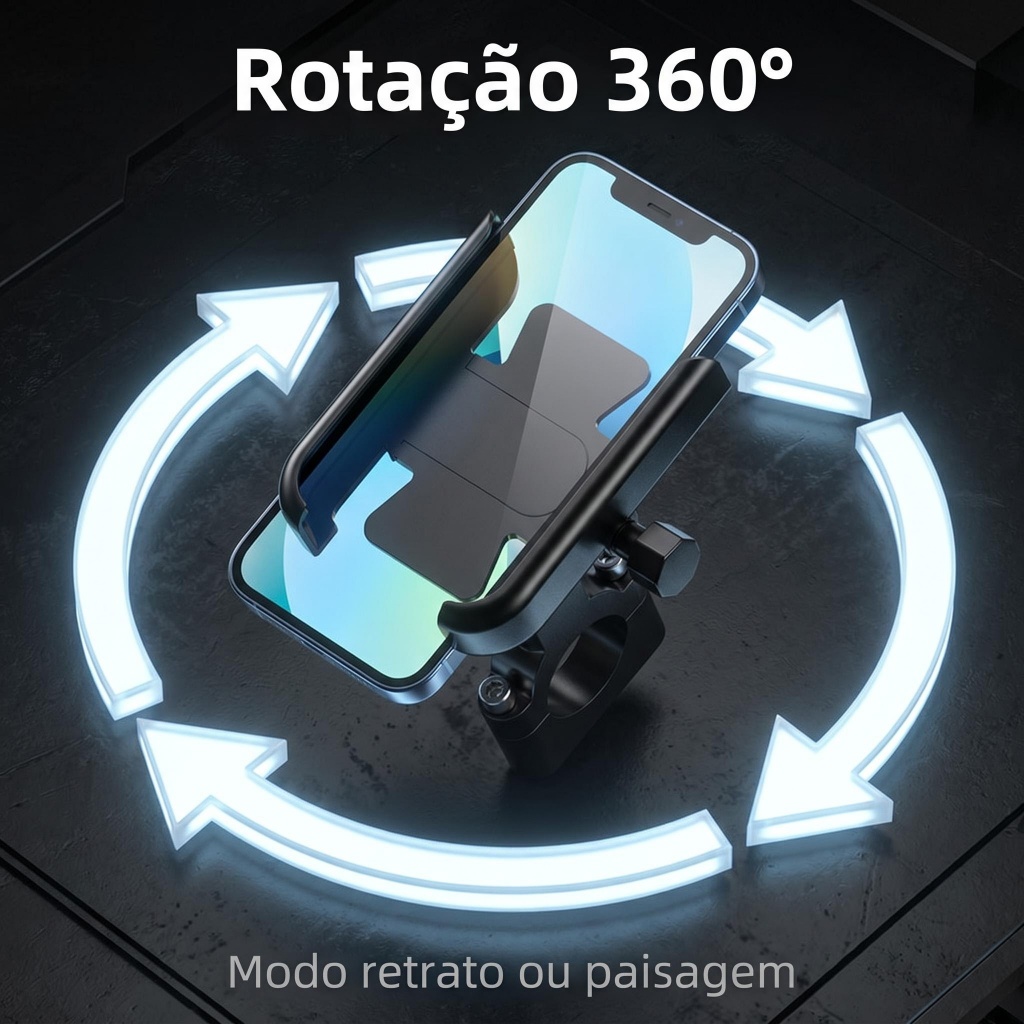 Suporte de Celular Liga de Alumínio Moto Bicicleta Para Celular GPS 4 a 7 Polegadas Guidão 20-30mm