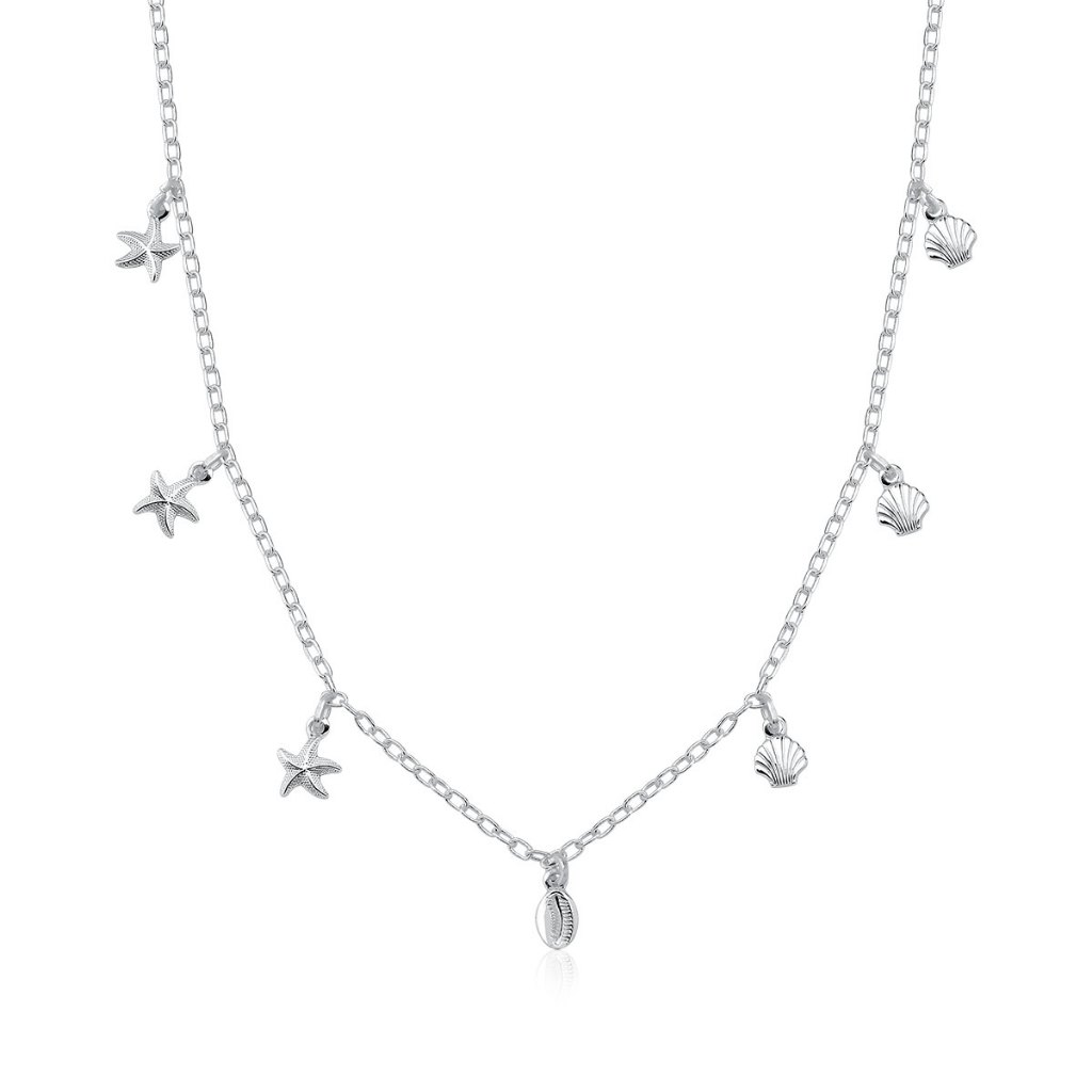 Colar Feminino de Prata 925 Elementos do Mar pendente