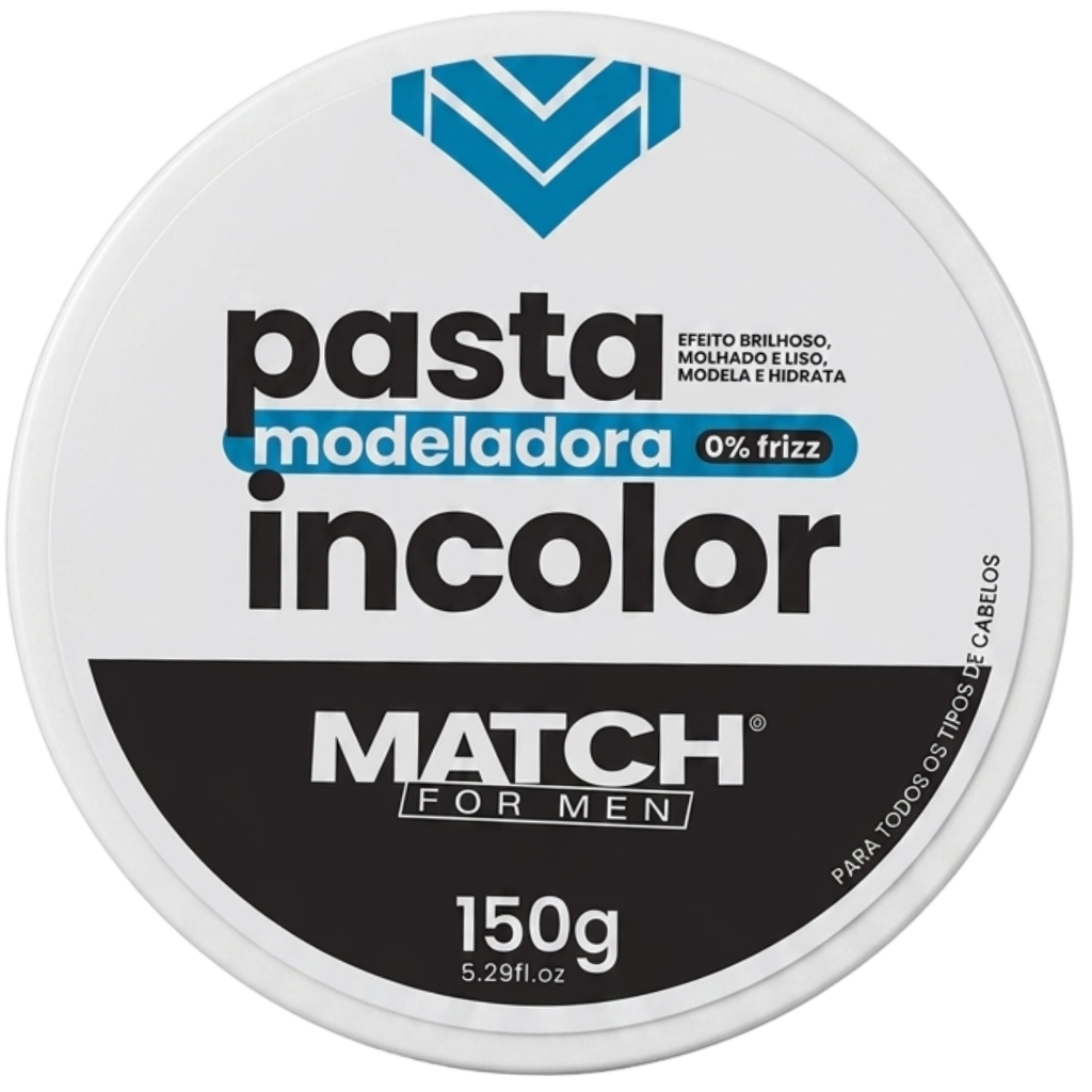 Pomada Incolor Match For Man 150g Alta Fixação Com Brilho