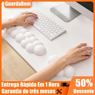 Apoio de pulso ergonômico para teclado e mouse, espuma de memória nuvem, base PU antiderrapante para PC