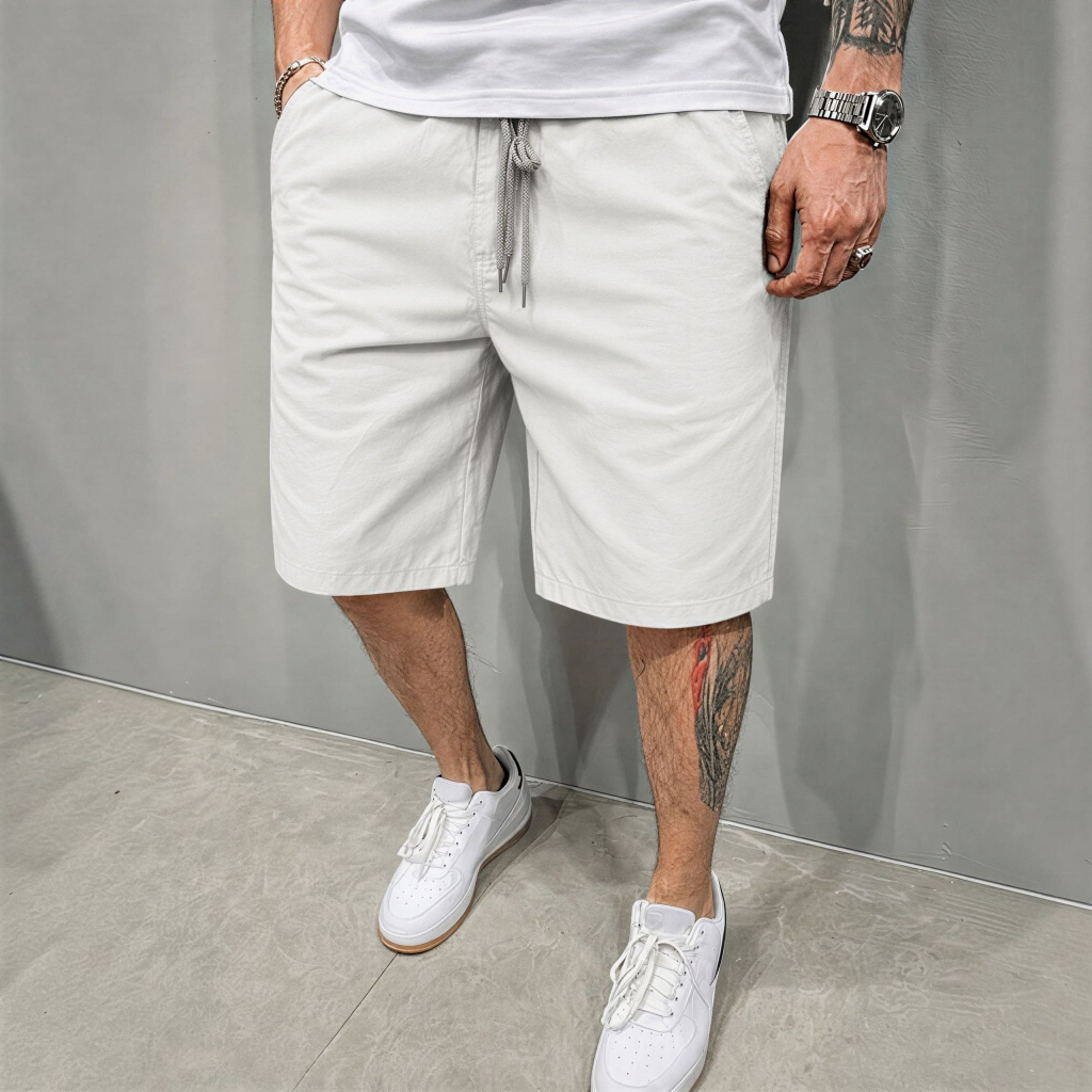 Bermuda Sarja Masculina Shorts Casual Premium Alta Qualidade Confortável Moda Verão Streetwear Tendência Bolso Funcional