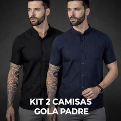 Kit 2 Camisas Gola Padre Masculina Premium - Rottero