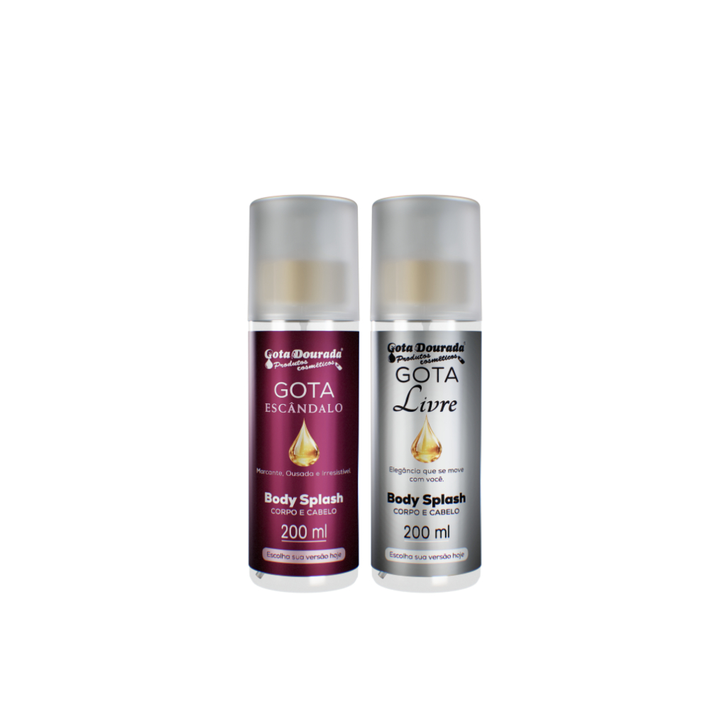 Dupla Body Splash Feminino Gota Dourada 200ml - Escândalo e Livre