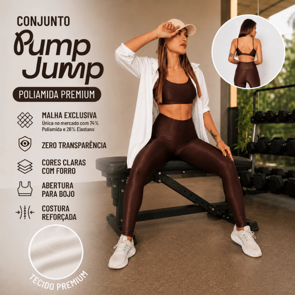 Conjunto Feminino Top Fita Costas + Legging Micro Canelado com Abertura Bojo e Costura Reforçada para treino — imagem 1