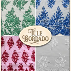 5 METROS TECIDO TULE BORDADO PARA CASAMENTO PREMIUM – ELEGÂNCIA E SOFISTICAÇÃO PARA SUAS CRIAÇÕES!