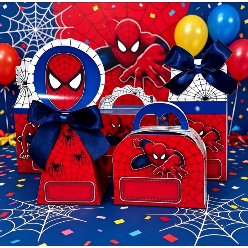 Kit Festa Homem-Aranha | Caixinhas Personalizadas | Decoração de Festa | Aniversário Homem Aranha | Lembrancinha