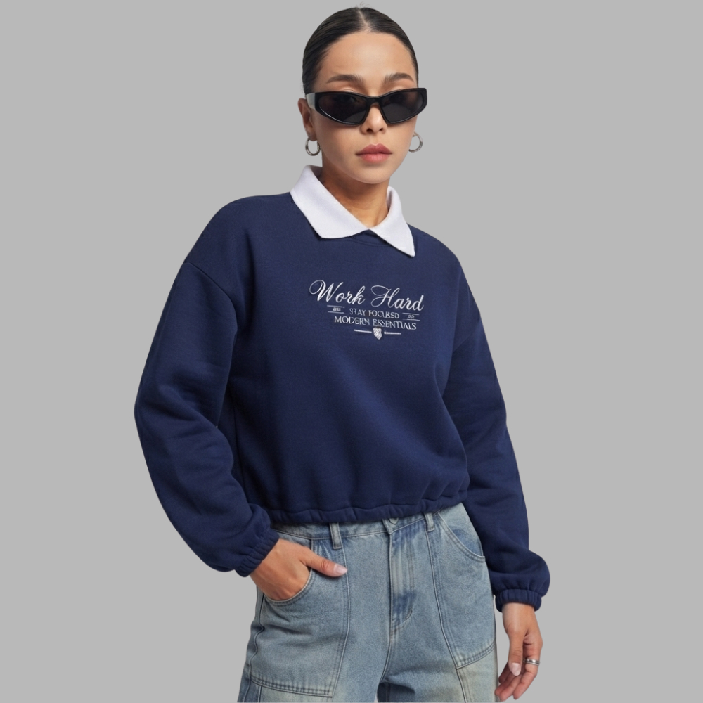Moletom feminino flanelado, moda inverno, gola polo, tendencia inverno