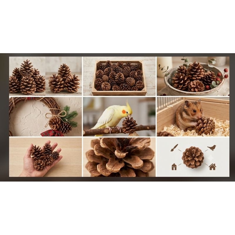 Pinhas Naturais Sem Tratamento Decoração Enfeite Natal Artesanato Brinquedo Calopsita Aves
