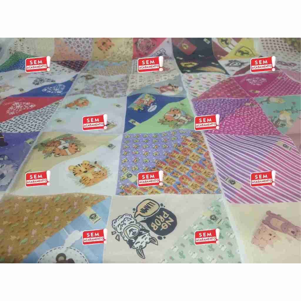 50 Bandanas Tamanho M Sem Acabamento Estampas Variadas Pet Shop Cachorro