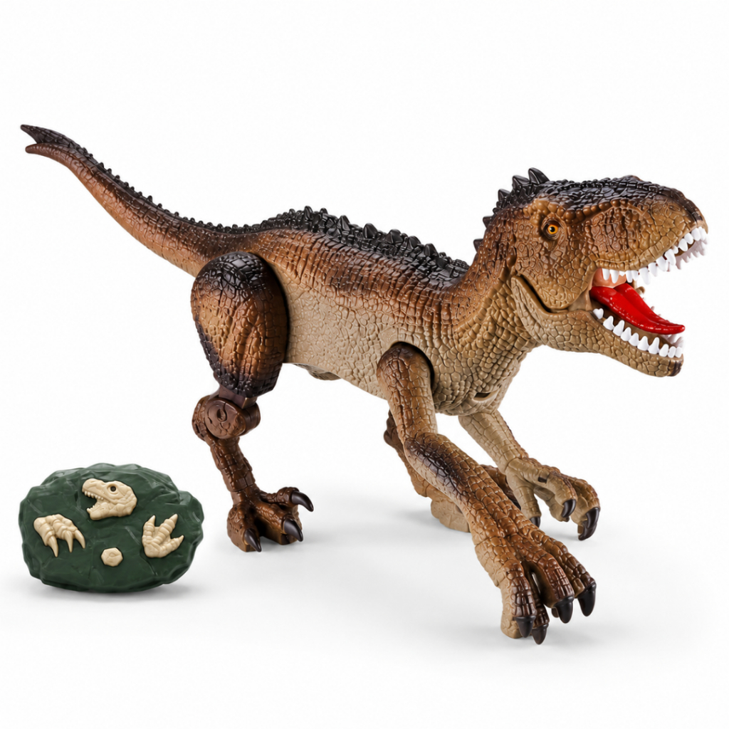 Dinossauro T-Rex Controle Remoto que Anda Realista Articulado Brinquedo Infantil Presente Menino