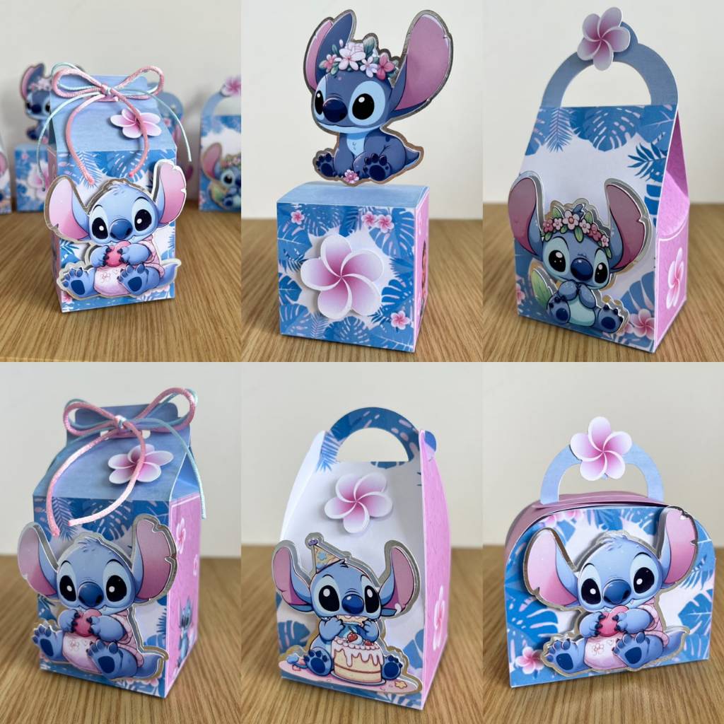 Kit Festa Stitch Papelaria personalizada caixinhas  Pegue e Monte  Caixinhas PERSONALIZADOS, ANIVERSARIO, LEMBRANCINHAS