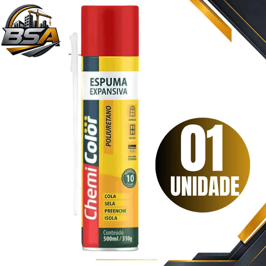 Espuma Expansiva Poliuretano Profissional 500ml/280GR Chemicolor