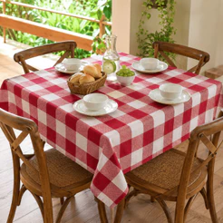 Toalha De Mesa Picnic Algodao Xadrez 04 Lugares 1,40 X 1,40