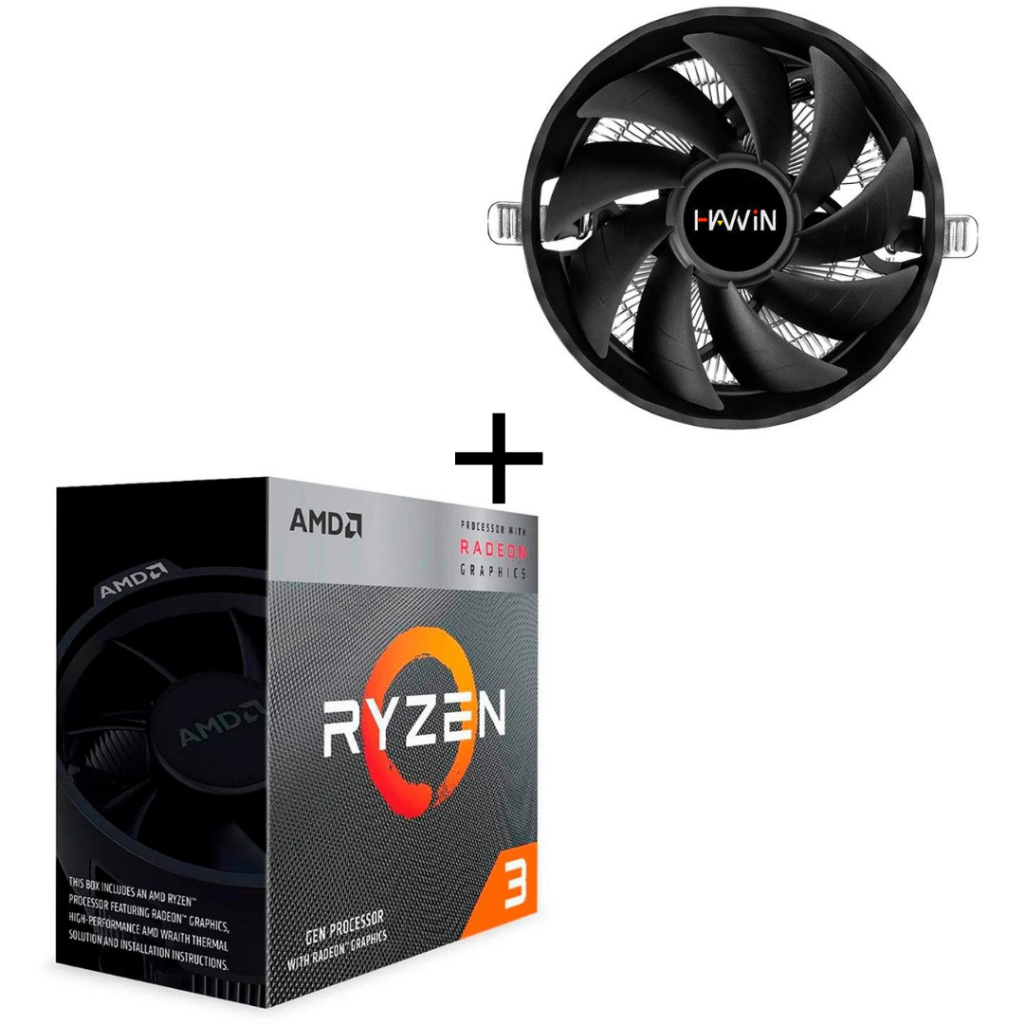 Processador AMD Ryzen 3 3200g + Cooler Hawin VC-120 Preto