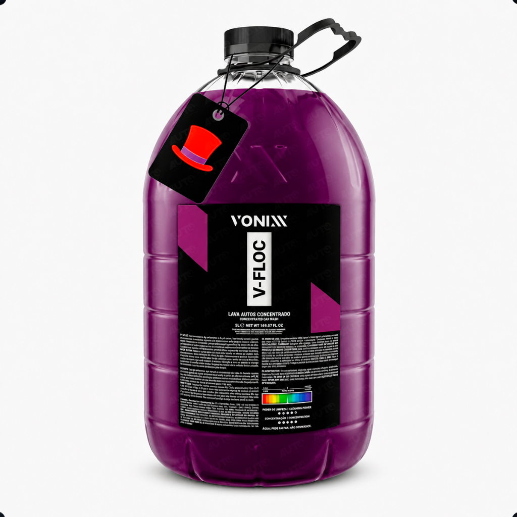 V-Floc Vonixx 5L Shampoo Lava Autos Concentrado pH Neutro Lavagem Carro Moto