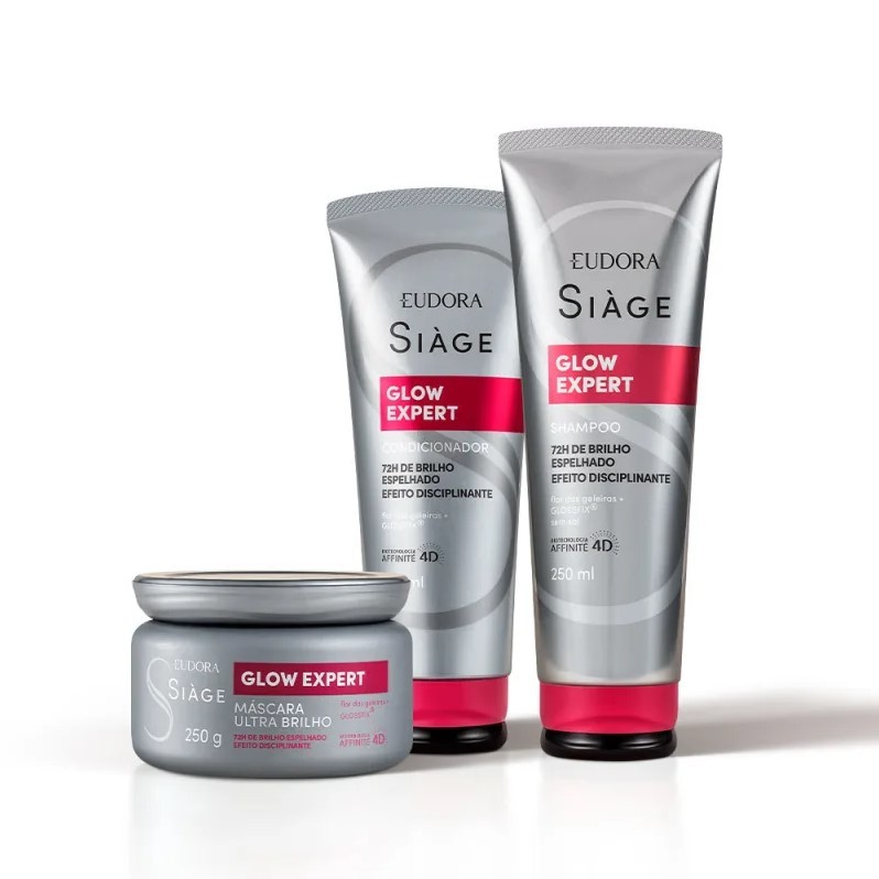 Kit Siàge Glow Expert (Shampoo 250ml + Condicionador 200ml + Máscara 250g) Eudora