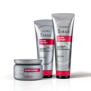 Kit Siàge Glow Expert (Shampoo 250ml + Condicionador 200ml + Máscara 250g) Eudora