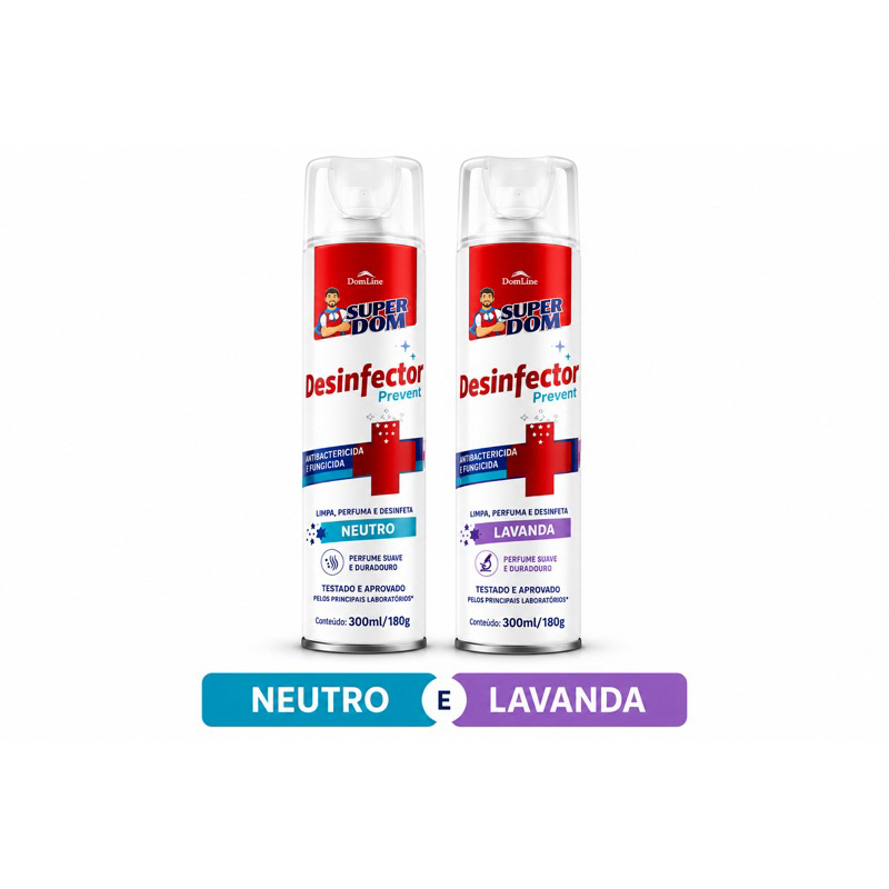 3 DESINFECTOR PREVENT LAVANDA 300 ML - DESINFETANTE DE USO GERAL SUPER DOM - R$.14.99 cada