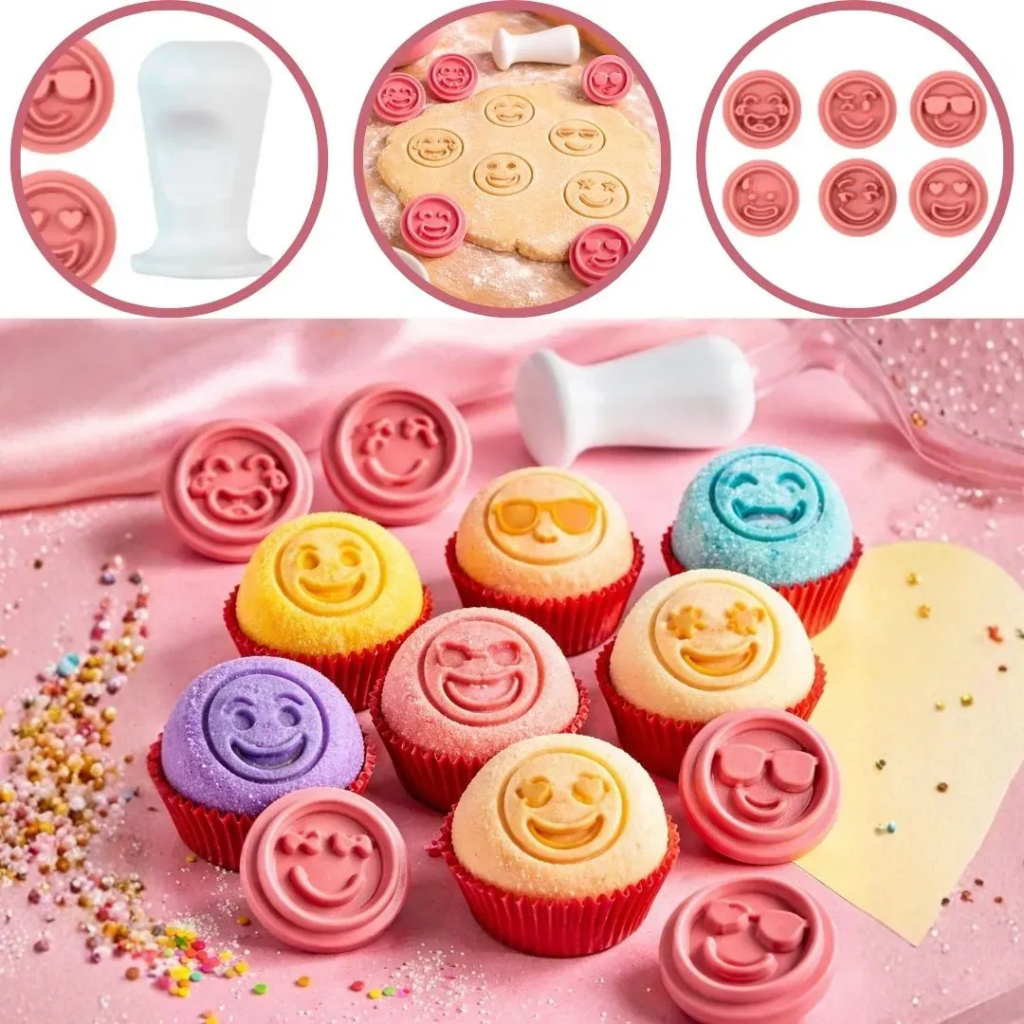 KIT 10 PEÇAS CARIMBOS EMOÇÕES - 2 CM (BLUE STAR)  (CHOCO)