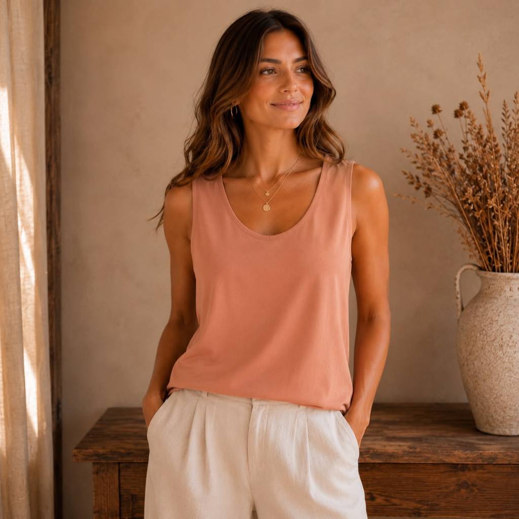Blusa Regata Social Alça Larga elegante Viscose Chique Estilosa