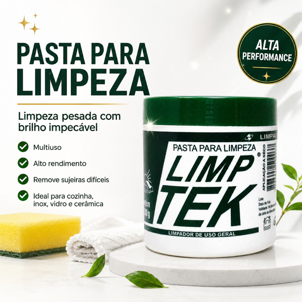 Imagem Limp Tek Limpeza Pesada – Pasta Multiuso para Cozinha, Panela, Inox e Gordura Difícil