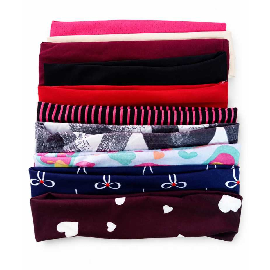 Kit 10 Faixas Infantil Menina LISAS E ESTAMPADAS Faixa de Cabelo Macia Confortável